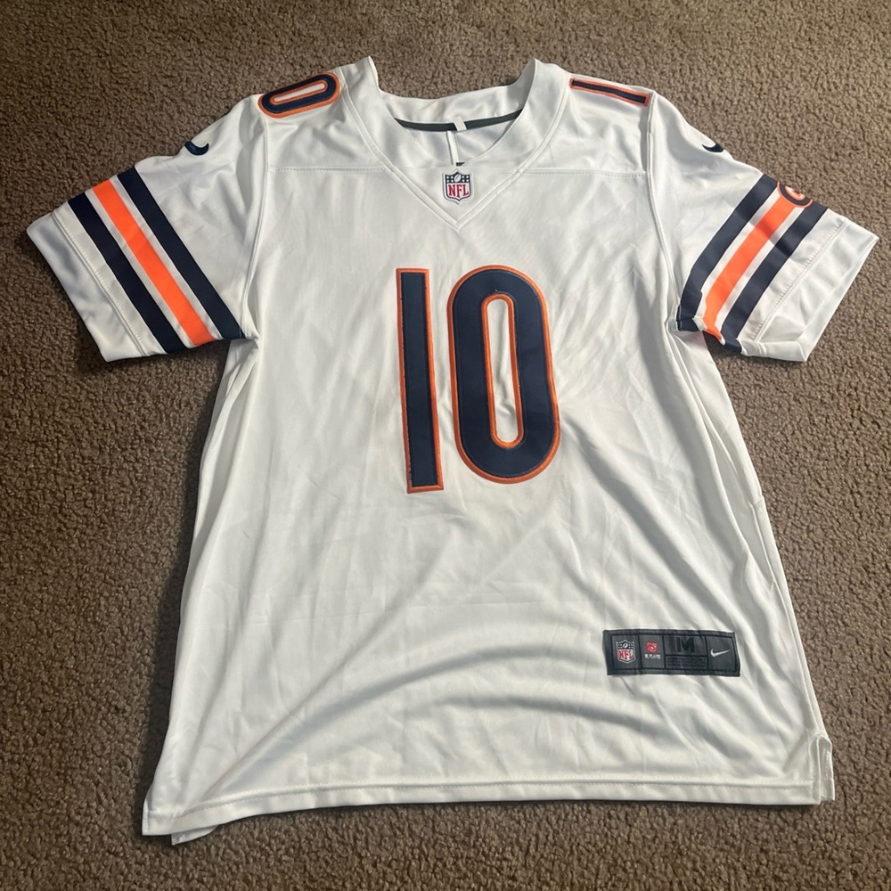 Nike Mitch Trubisky Chicago Bears Jersey Away White Size M No. 10